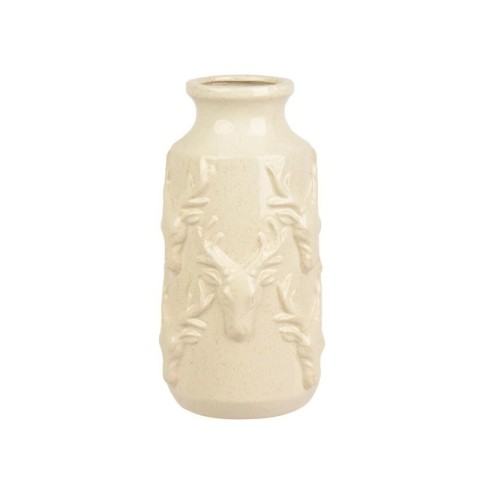 VASO PORCELLANA BIANCO CERVO RILIEVO H.29.5